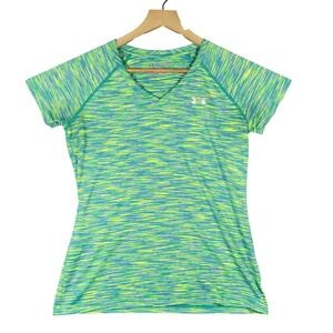 Under Armour HeatGear V Neck Short Sleeve Athletic T Shirt Women's Size S M P